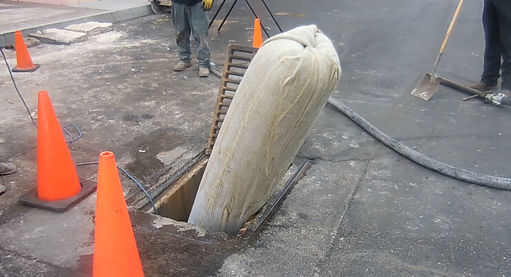 large pipe sticking out of the ground